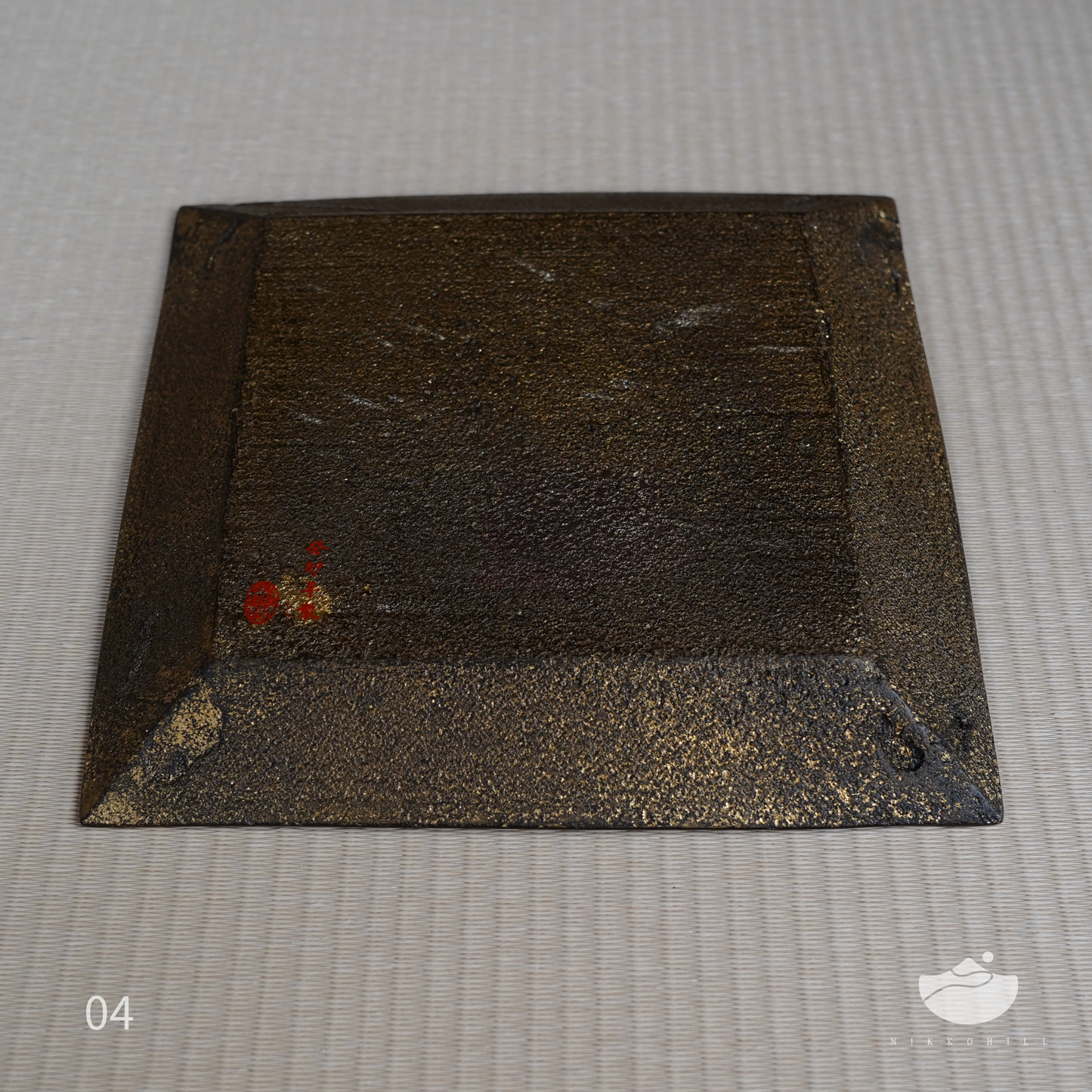 日光山方型漆盤(紅棕色&黑金底面)
