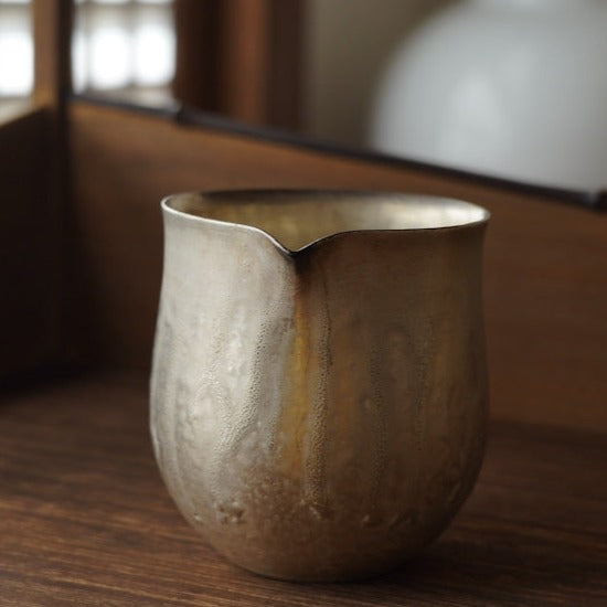 Silver Glazed Round Cylinder Fair Cup