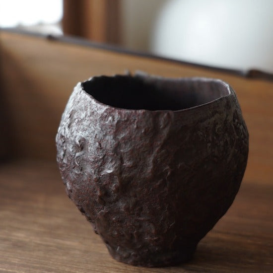 Handcrafted Clay Sculpted Flat Fair Cup