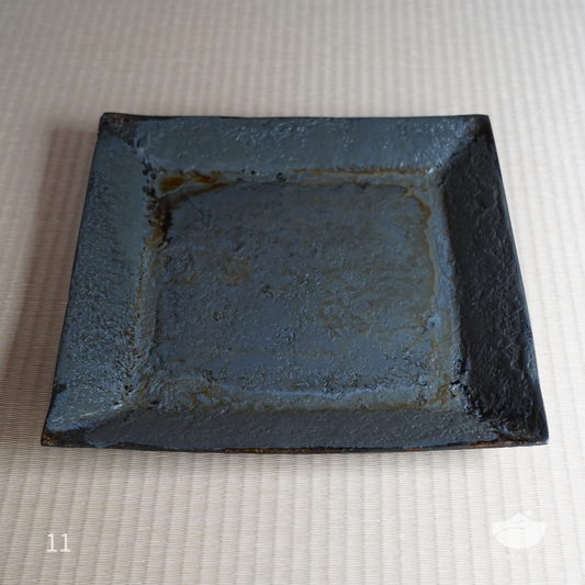 日光山方型漆盤(藍灰色)