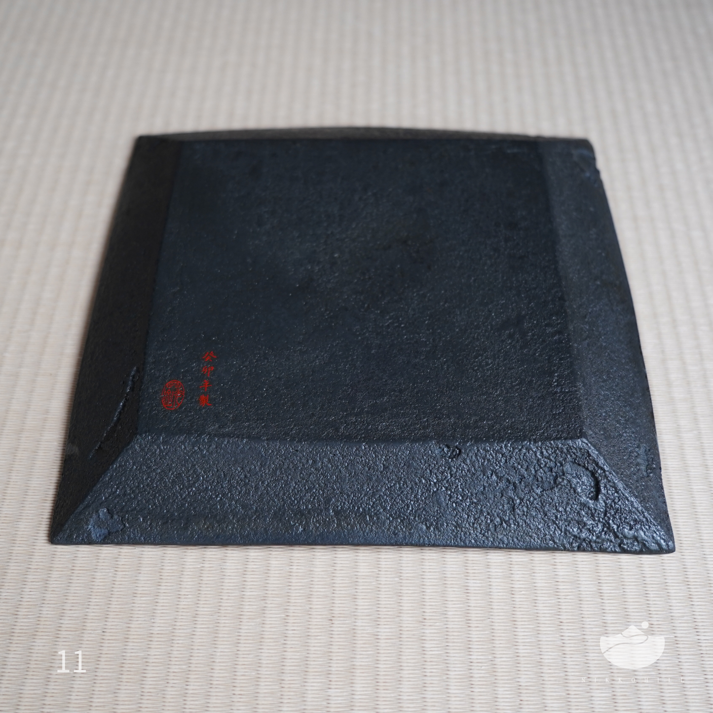 日光山方型漆盤(藍灰色)