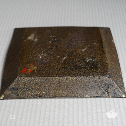 日光山方型漆盤(藍白橘混色&黑金底面)