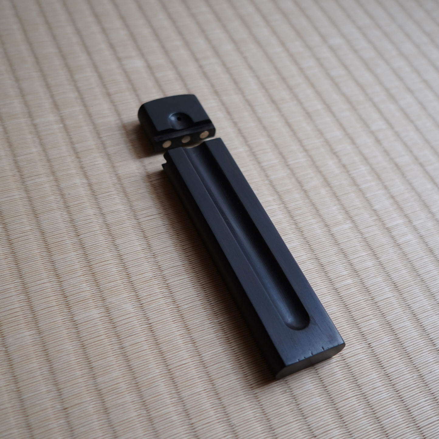 黑檀拖拉式開口臥香盒