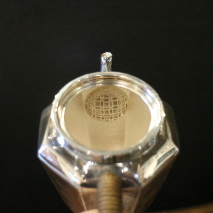 Silver handle pot (tapered octagonal pot/ebony pot button)