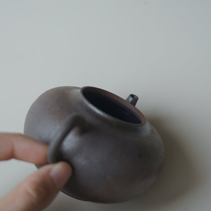 柴燒紫砂朱泥單孔壺
