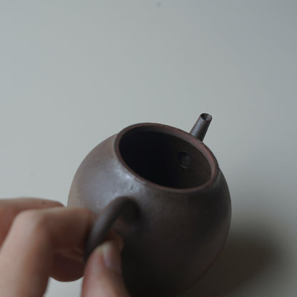 柴燒紫砂朱泥單孔壺