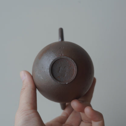 柴燒紫砂朱泥單孔壺