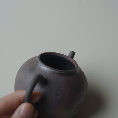 柴燒紫砂朱泥單孔壺
