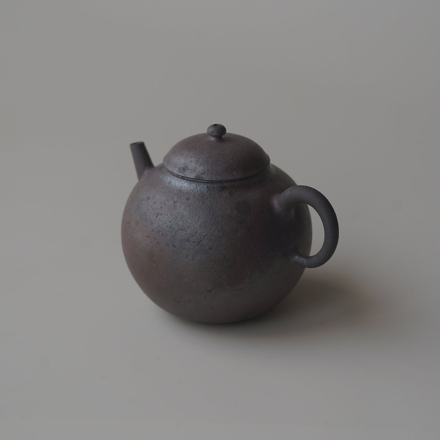 柴燒紫砂朱泥單孔壺