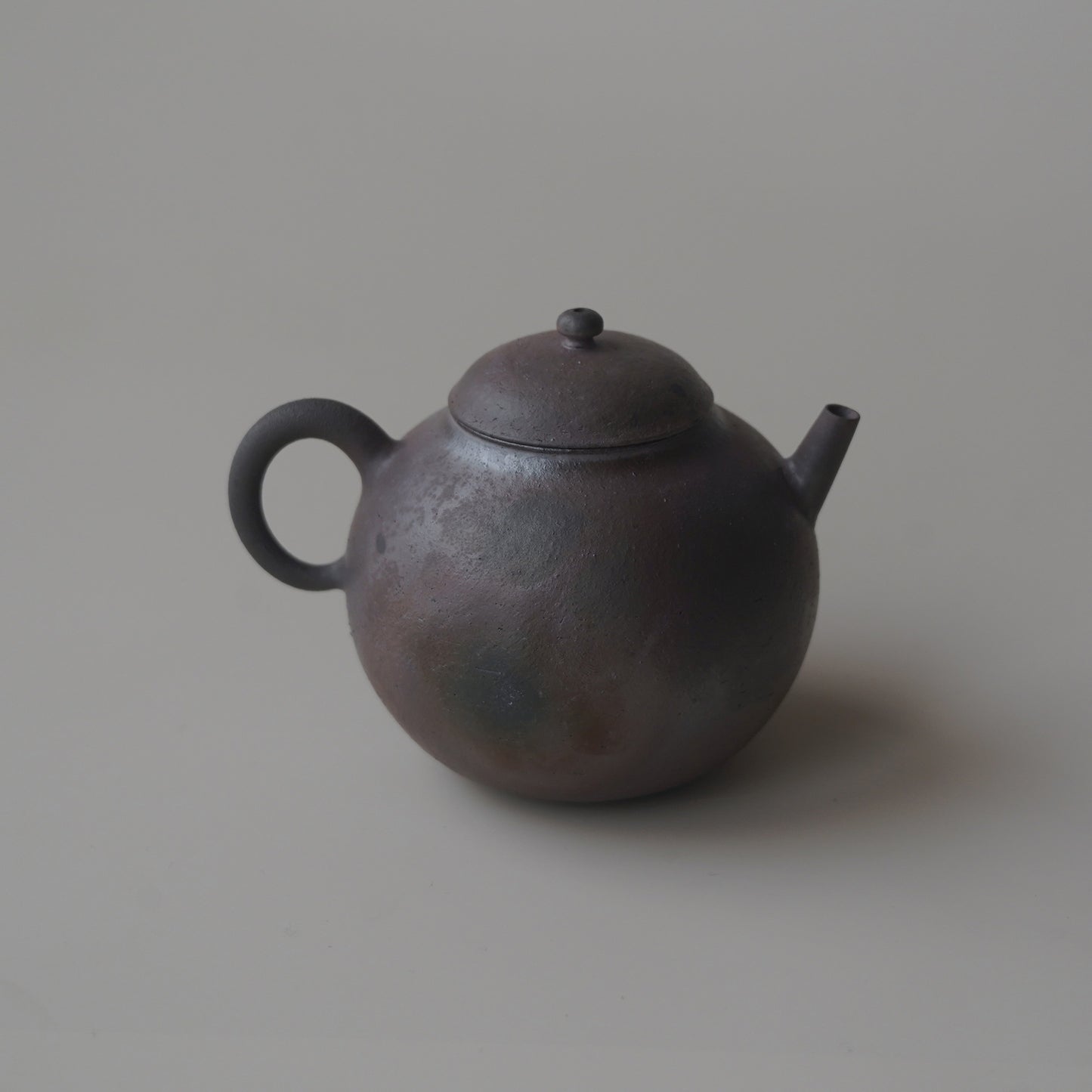 柴燒紫砂朱泥單孔壺