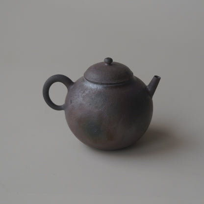 柴燒紫砂朱泥單孔壺