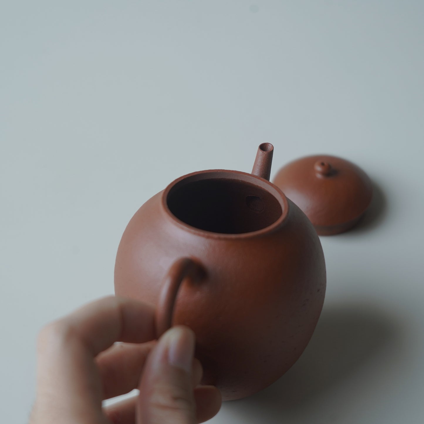 紫砂朱泥單孔壺