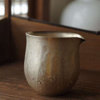 銀釉圓柱公道杯