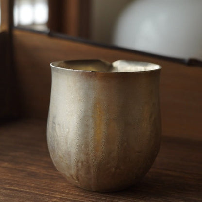 銀釉圓柱公道杯