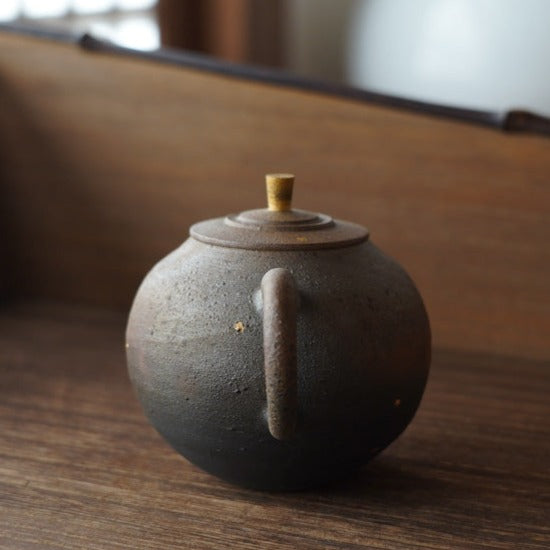 粉霞點陶瓷金壺