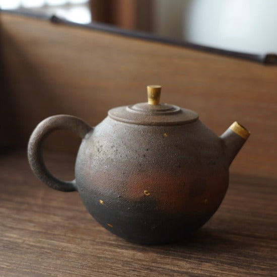 粉霞點陶瓷金壺
