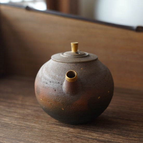 粉霞點陶瓷金壺