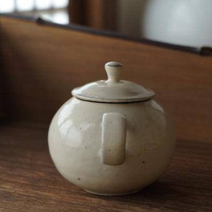圓滿型陶瓷白粉引壺