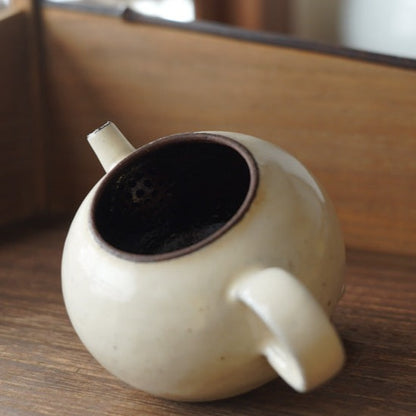 圓滿型陶瓷白粉引壺