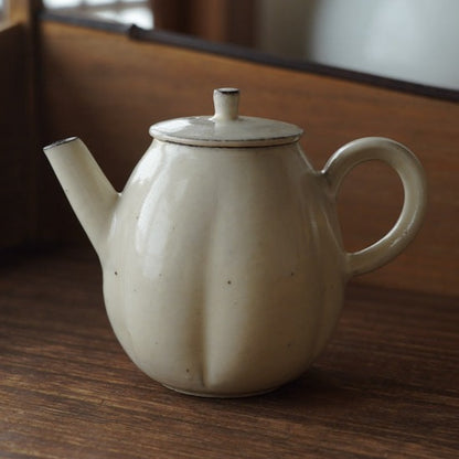 菱花陶瓷白粉引壺廋長款