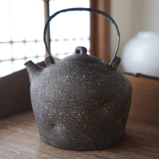鐵釉陶泥提樑燒水壺