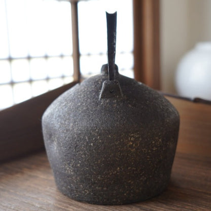 鐵釉陶泥提樑燒水壺
