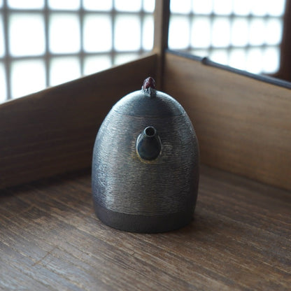 橫紋圓錐形木柄銀壺