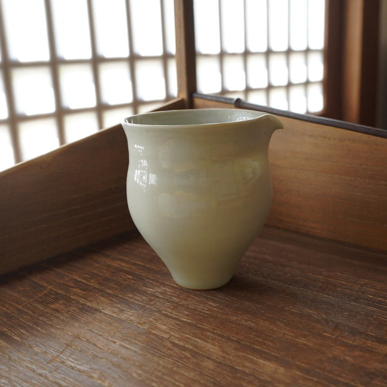 草木灰釉手工公道杯(落款日光山-藍)