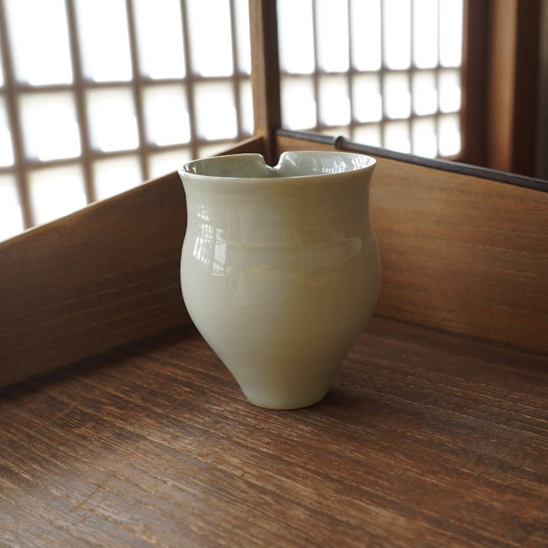草木灰釉手工公道杯(落款日光山-藍)