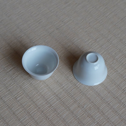 鈴鐺型薄胎老白瓷杯｜德化創匯期