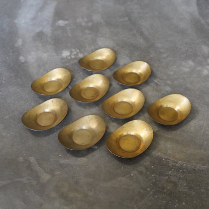 宣德金銅小判形茶托