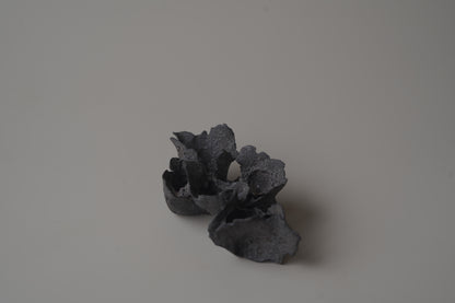 手捏茶匙枕-立體花-小/灰黑色