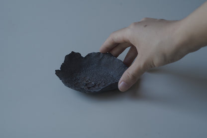 葉型燭台/黑色